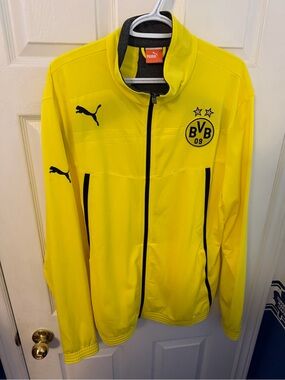 Puma Men’s Bright Yellow BVB Training Jacket with Black Accents